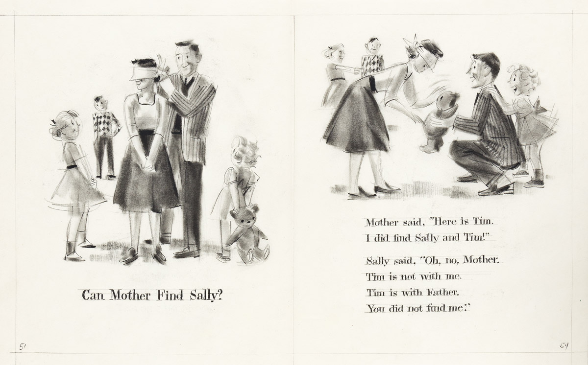 ROBERT CHILDRESS (1915-1983) Archive of preparatory material for Fun with Our Family.  (DICK and JANE)